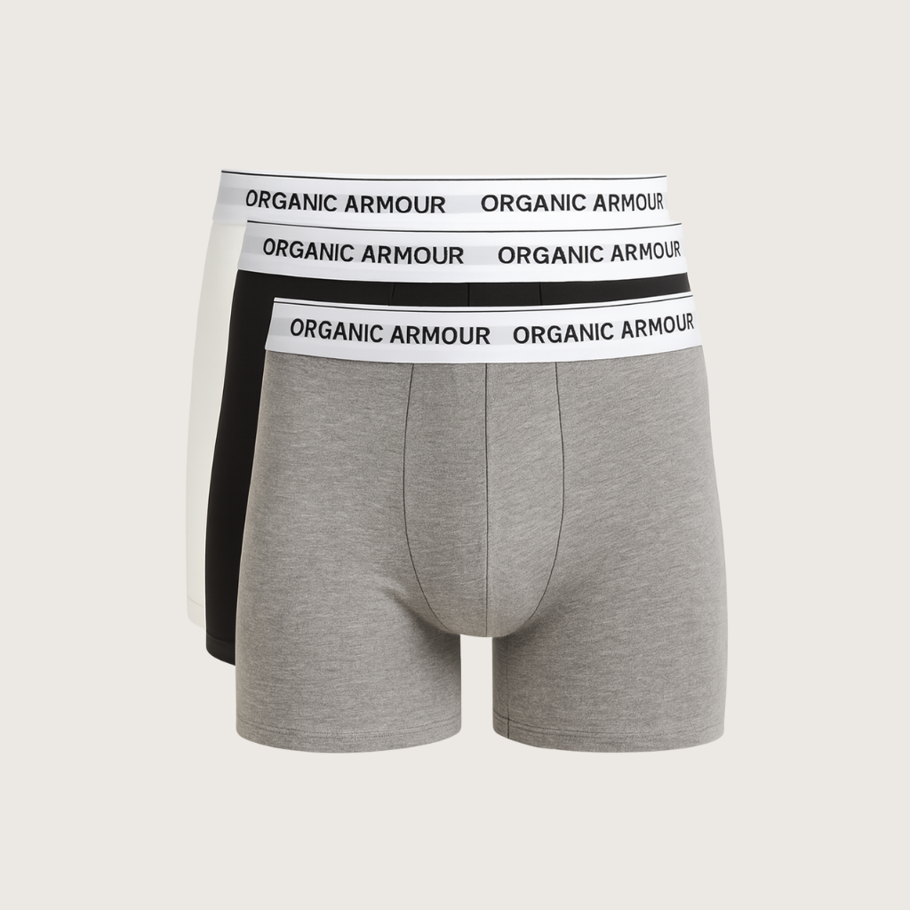 COTTON ESSENTIALS – 3 Pack 100% Organic Cotton Boxer Briefs
